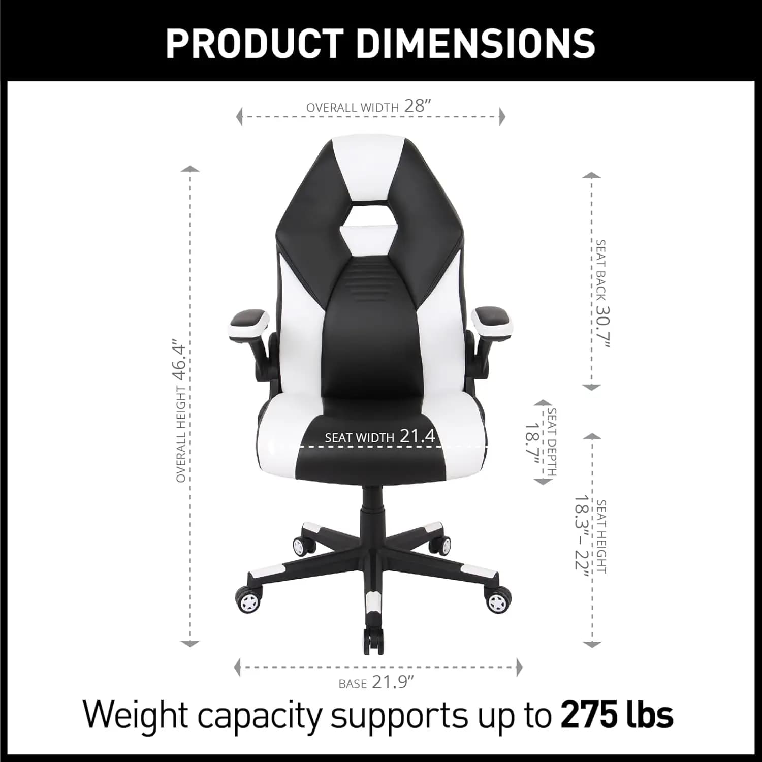 RS Gaming RGX High-Back Chair, Faux Leather Material, BIFMA Compliant for Gaming & Office Use, Customized
