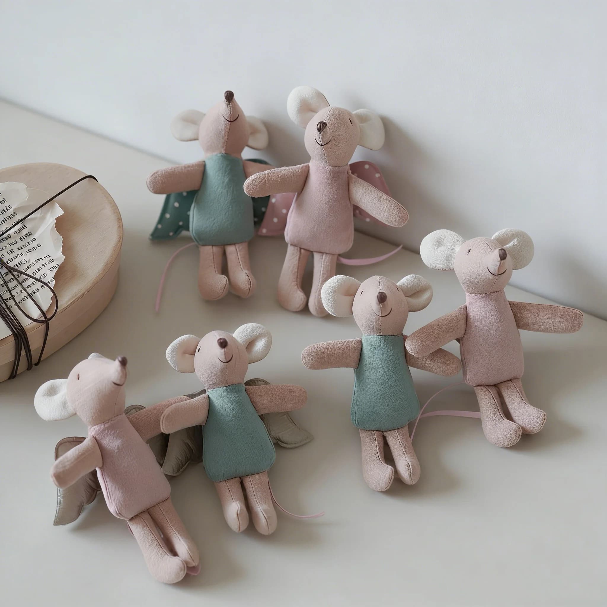 Peluche a Forma di Ali d'Angelo Fatto a Mano, Bicolore con Pois, Pupazzo Imbottito, Decorazione Carina per Camera da Letto, Regalo per Bambini