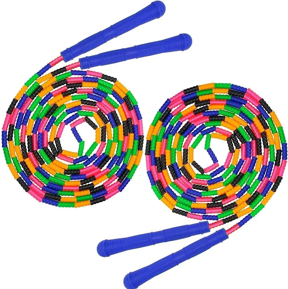 Corda per saltare di 16 piedi (confezione da 2) - Corda per saltare con perline Double Dutch per bambini e adulti, lunghezza regolabile