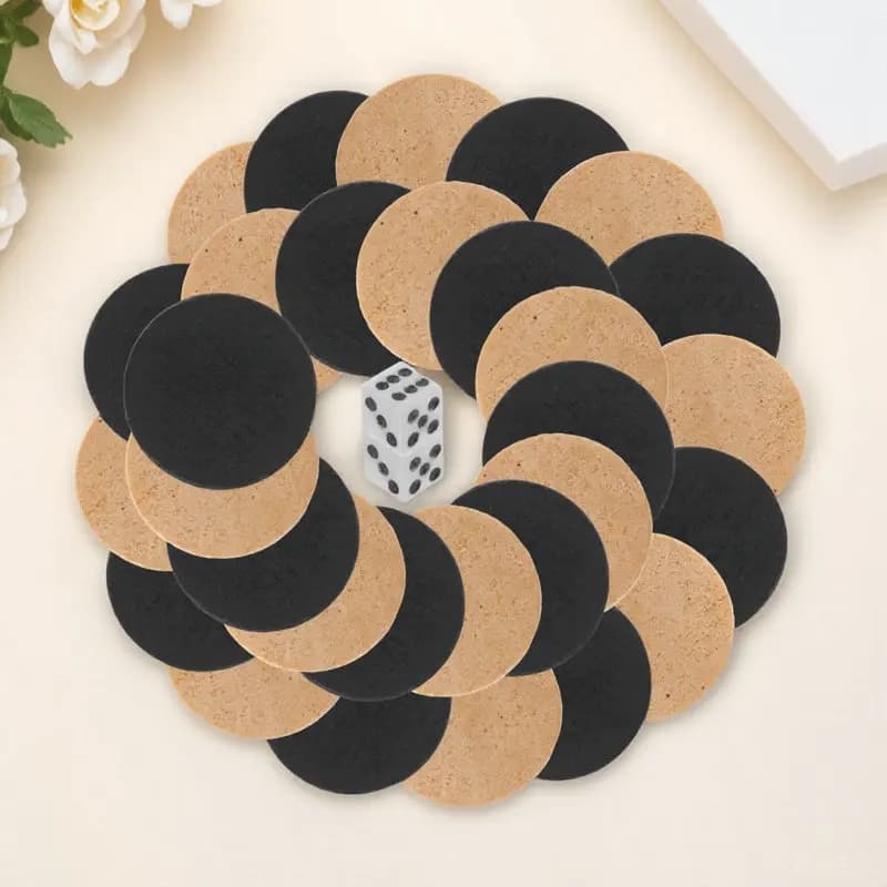 Set di Pezzi per Backgammon e Scacchi in Legno, Superficie Liscia, Portatile, Prestazioni Stabili, Accessorio per Giochi da Tavolo