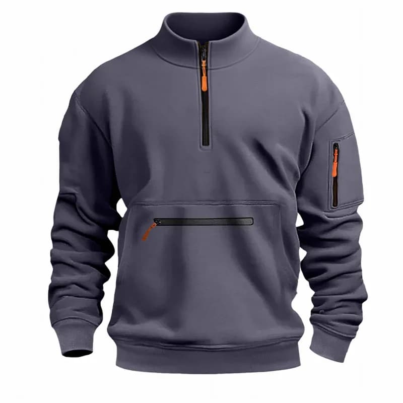 Autumn winter men's brand top Half-zipper stand collar Sweatshirts Pullover Fitness leisure tops Men Sweatshirt trend Streetwear