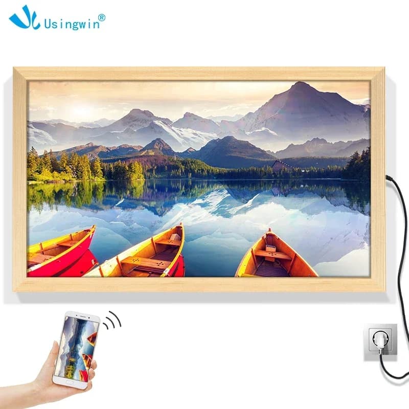 Cornice Digitale 32 Pollici 2026 con Riproduzione Video, Schermo LCD in Legno, Retroilluminazione LED, Wi-Fi, MP4, Smart Art