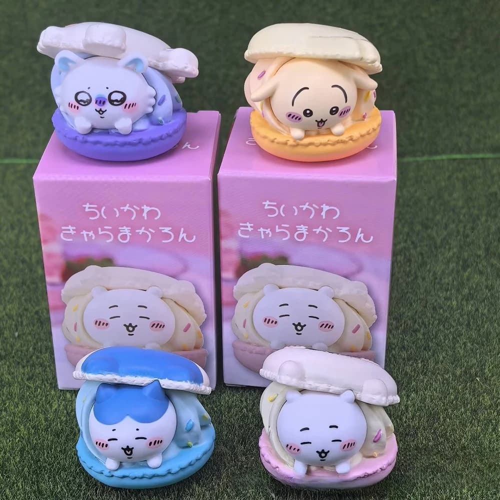 Chikawas Macaron Blind Box Figure Cute Usagi Hachiware Mini Figurine Perfette per Decorazioni da Scrivania e Collezionismo - Mystery Box a Tema Anime