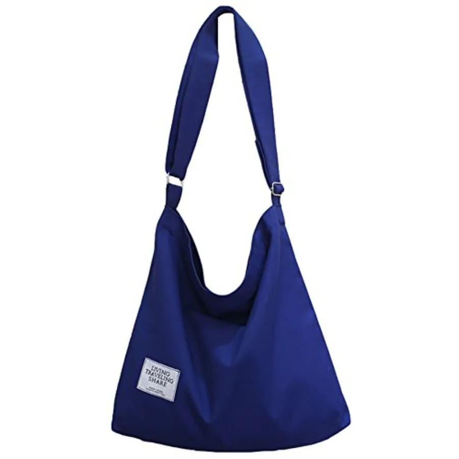 Covelin Women's Retro Large Size Canvas Shoulder Bag Hobo Crossbody Handbag Casual Tote