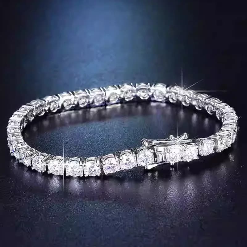 New 3MM Sterling 925 Sterling Silver Tennis Bracelet, Classic Women's Brilliant, Simple Jewelry for Boy Friendship and Wedding, Gifts with Zirconia