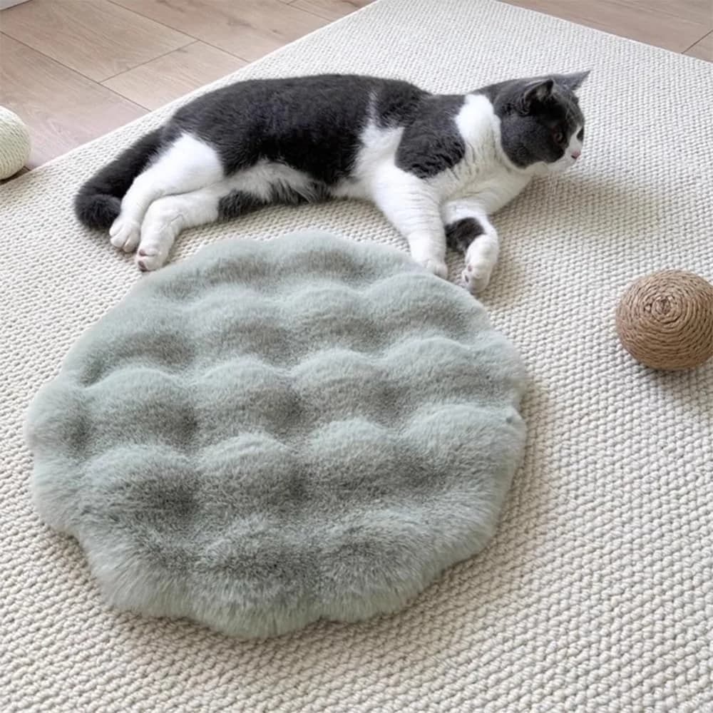 New Round Cat Mat Non-Slip Bottom Washable Round Pet Mat Insulation Feature Pet Cushion Pad