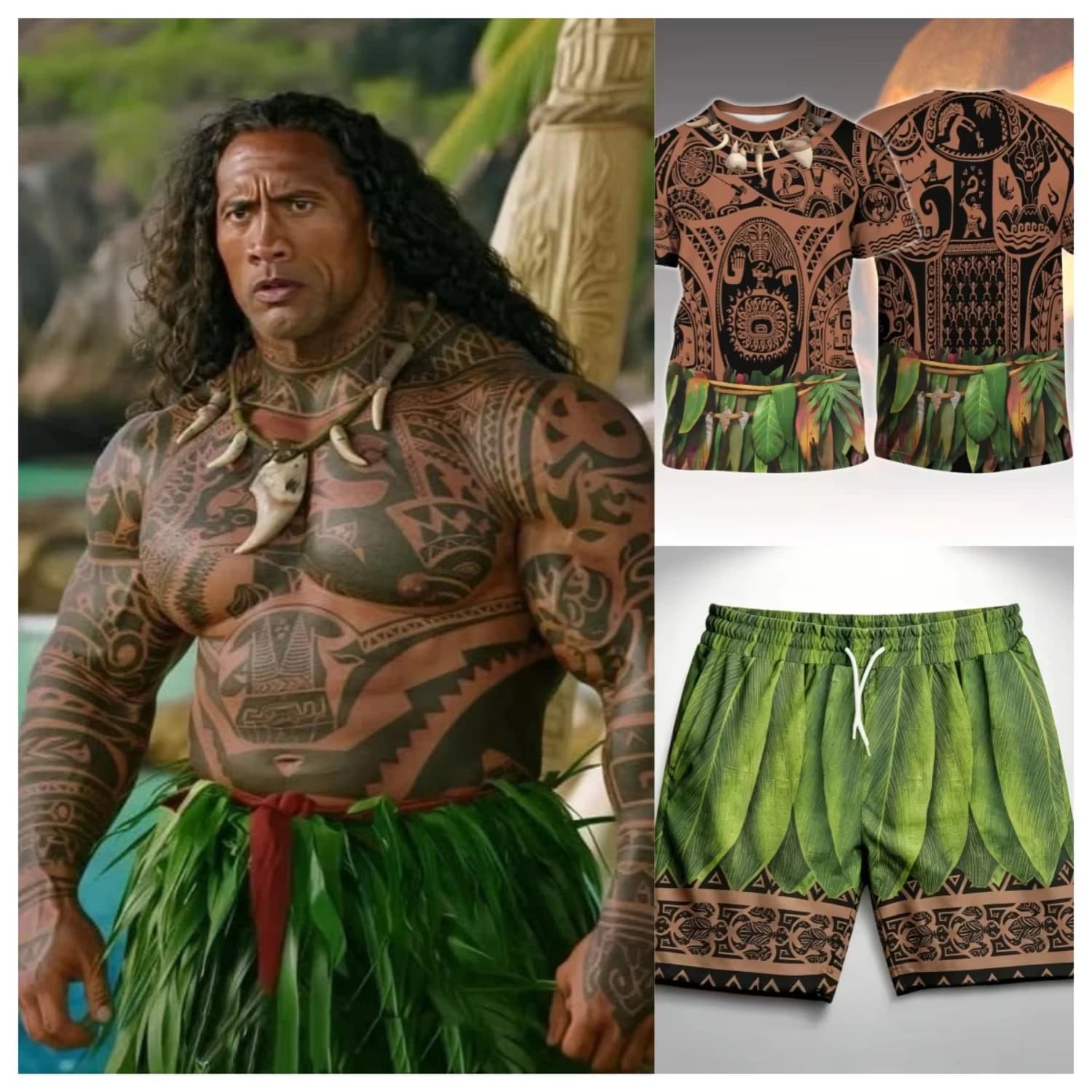 Cartoon Maui Cosplay Printed Short Sleeve T Shirt And Shorts Set Unisex For Kids And Adults Trendy Daily Casual Suit