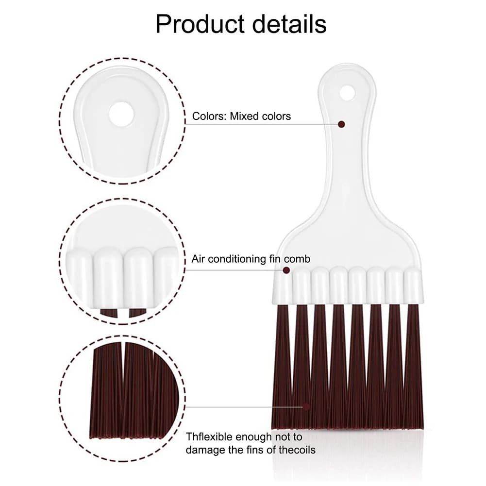 5pcs Air Conditioner Condenser Comb Stainless Steel Refrigerator Coil Cleaning Brush Metal Portable Fin Brush Universal