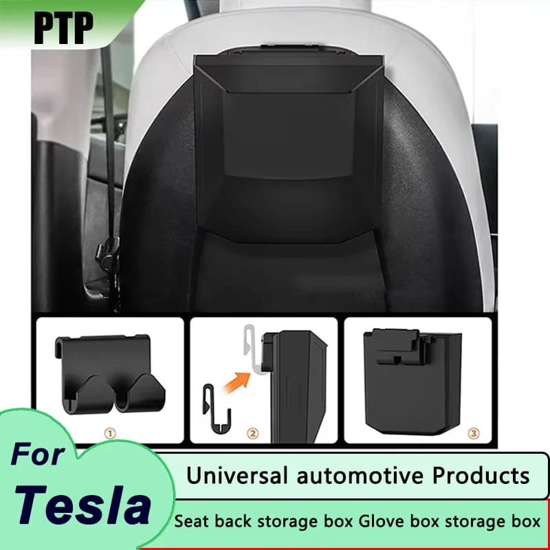ABS Car Seat Back Organizer And Glove Box Storage Box for Tesla Model 3 Highland & Model Y Juniper 2024-2026 Vehicle Interior Ac