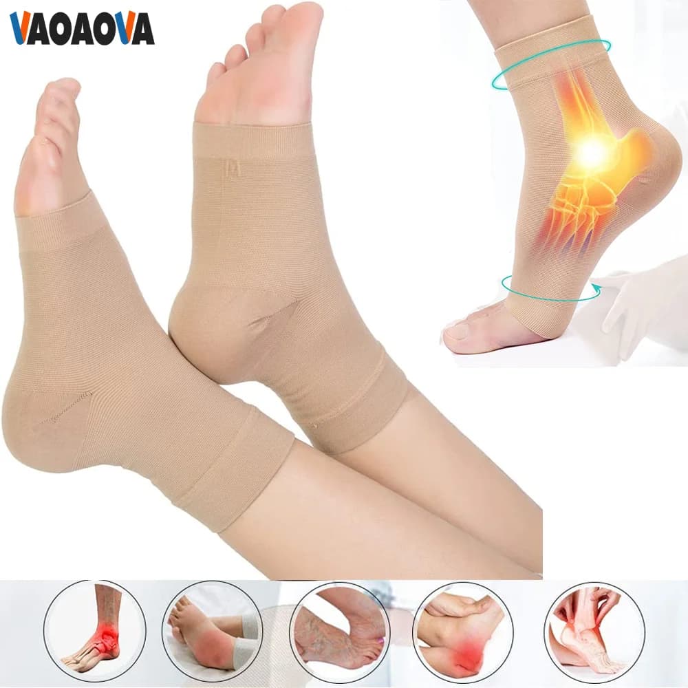 1 Paio di Calze a Compressione per Fascite Plantare con Punta Aperta 30-40 mmHg, Supporto per Caviglia e Tallone, Allevia il Dolore all'Arco Plantare