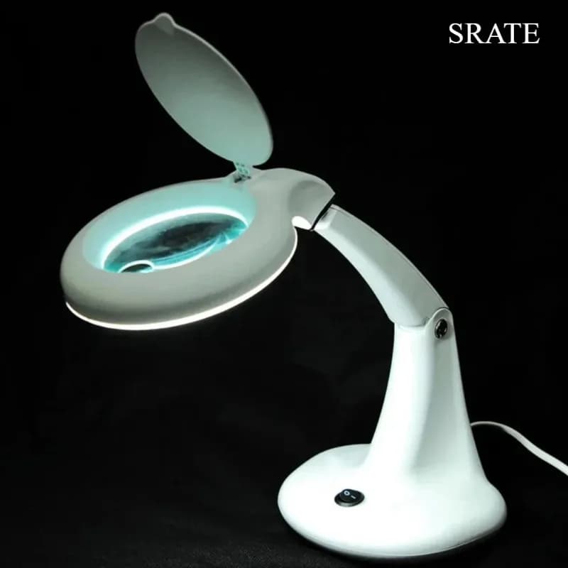 Lente d'ingrandimento da tavolo 220V con doppia lente ottica 1.75X 4X, illuminazione a LED e supporto da tavolo, lente d'ingrandimento a mani libere