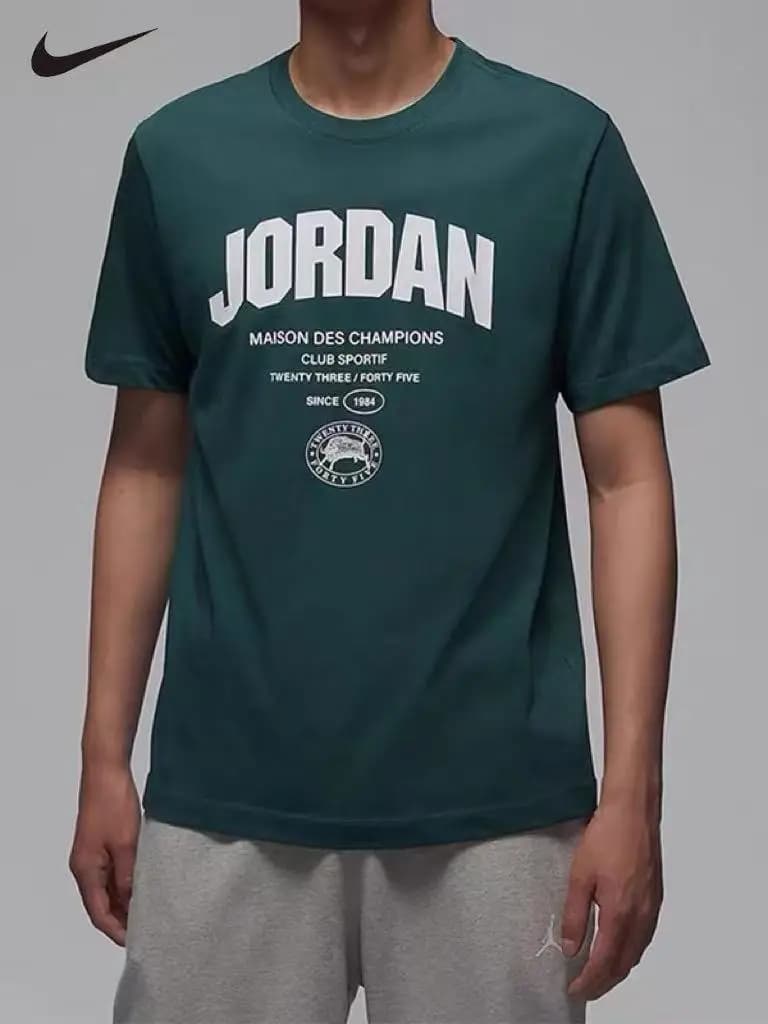 Nike Jordan Men Crew Neck T-shirt Summer Sports Loose Casual Short Sleeve Tops Breathable Comfortable Tee Daily Wear FZ1926-366