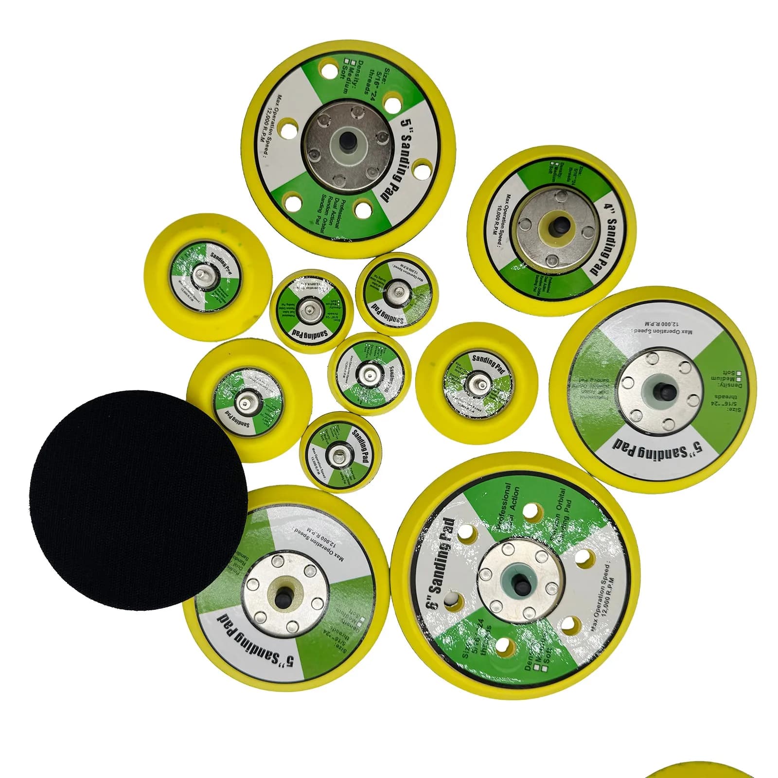 2/3/4/5/6 pollici lucidatura levigatrice pneumatica levigatrice disco piastra di supporto gancio e anello filettatura M6 M8 per smerigliatrice utensile rotante
