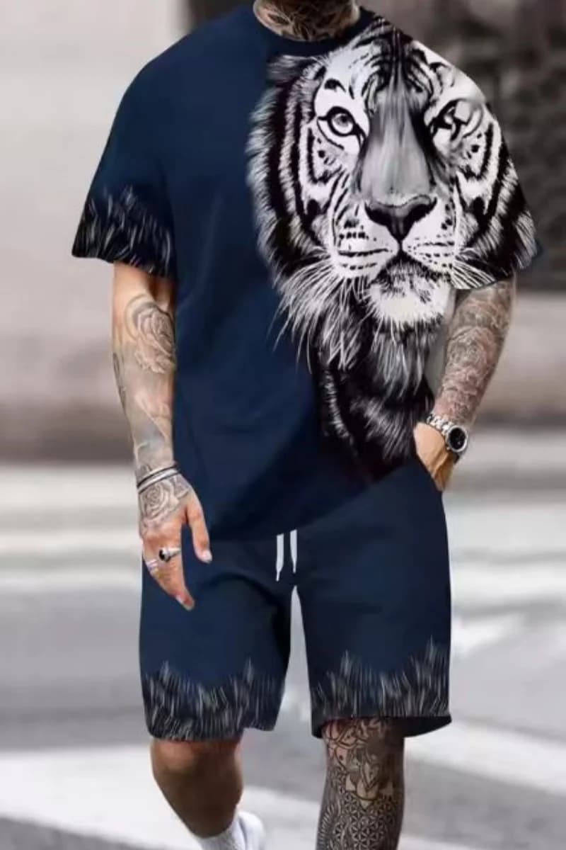 Maglie da Calcio per Uomo, Completo Sportivo Estivo con Maglia a Maniche Corte e Pantaloncini, Set 2 Pezzi per Allenamento