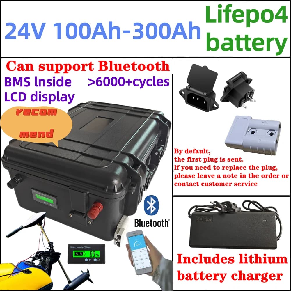 BMS 8S Batteria LiFePO4 24V 200Ah (compatibile con 100Ah, 120Ah, 150Ah, 180Ah, 250Ah, 300Ah) per Inverter, Pannello Solare, Elica Barca, Camper