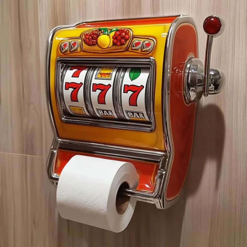 Portarotolo da parete a forma di slot machine in resina, divertente porta carta igienica a forma di slot machine, facile da installare, accessori per il bagno