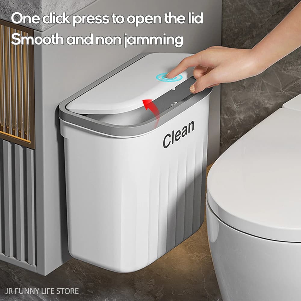 Cestino per rifiuti da parete a pressione da 12/16 litri per bagno, WC, con coperchio, bidone per la raccolta differenziata da cucina, cestino appendibile