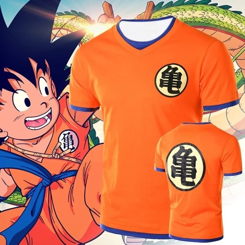 Anime Dragon Ball Armor Short-sleeved Loose T-shirt, Goku Cos Printed Men's Half-sleeved Top, Casual and Quick-drying Trend