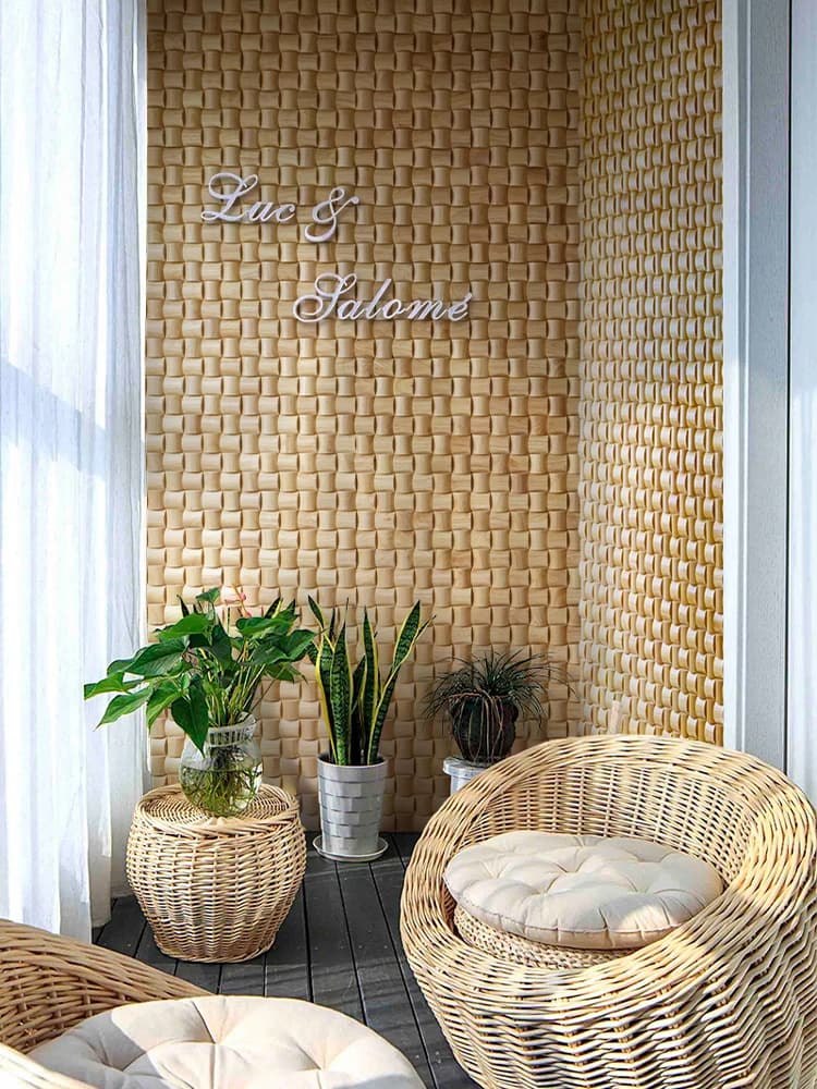 Pannelli murali decorativi a mosaico Pannelli fonoassorbenti e diffusi quadrati tridimensionali curvi in legno massello di gomma