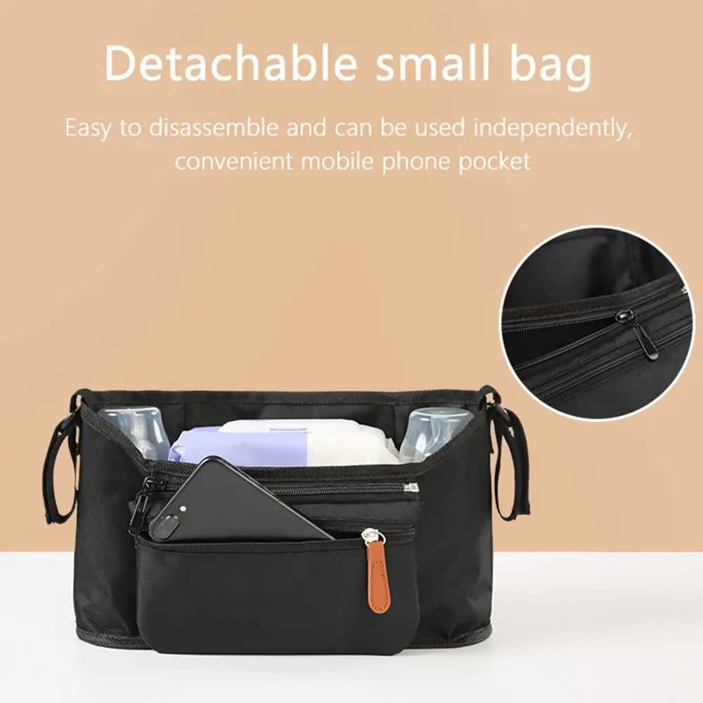 Borsa per mummia Accessori per passeggino per passeggino per neonato Borsa portaoggetti Portabottiglie Carrozzina per bambini Organizer Portabicchieri per passeggino