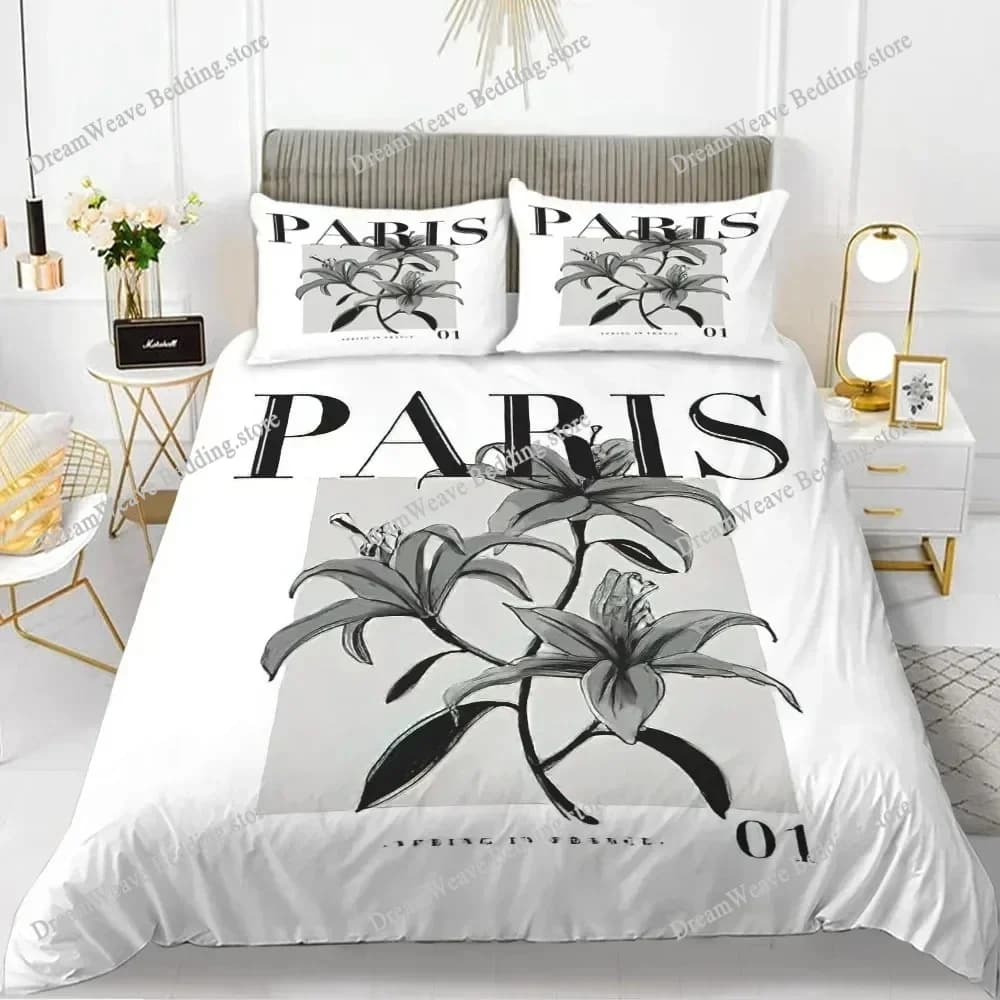 Set Copripiumino 3D con Stampa Alfabeto e Fiori in Microfibra, Set Biancheria da Letto 'Be Your Best' per Ragazze Adolescenti, Misura King Size, Morbida Coperta Trapuntata