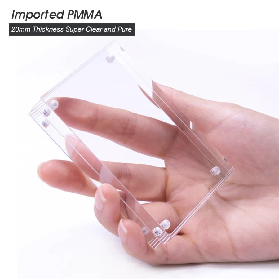 5 Pezzi 90x55mm Espositore Magnetico in Acrilico per Cartelli, Piccoli Porta Prezzi, Etichette, Blocco Porta Foto per Casa e Bambini