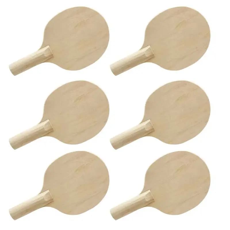 Kit di racchette da ping pong in legno non verniciato da 6 pezzi con impugnature per progetti fai-da-te, racchette leggere per artigianato e sport