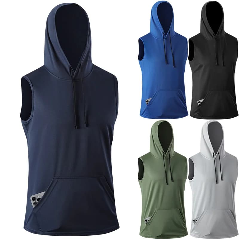 [Taglia USA] T-shirt da PALESTRA ad asciugatura rapida T-shirt sportiva con cappuccio moda streetwear nera 2025 T-shirt estiva a maniche corte