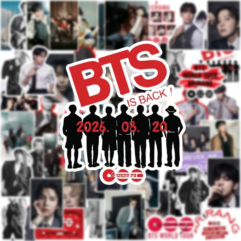 BTS ARIRANG K-pop Idol Self-Adhesive Stickers 55Pcs Waterproof Decals for Phone Case Laptop Luggage DIY Craft Fans Gift