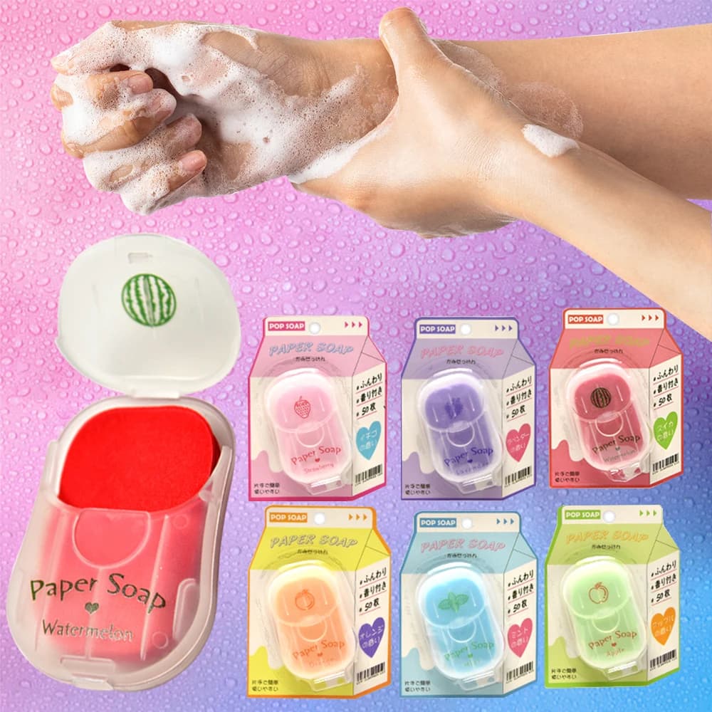 Portable Soap Sheets for Travel Hands | Cleaning Cleaners | No Alcohol | 50 sheets/box moving