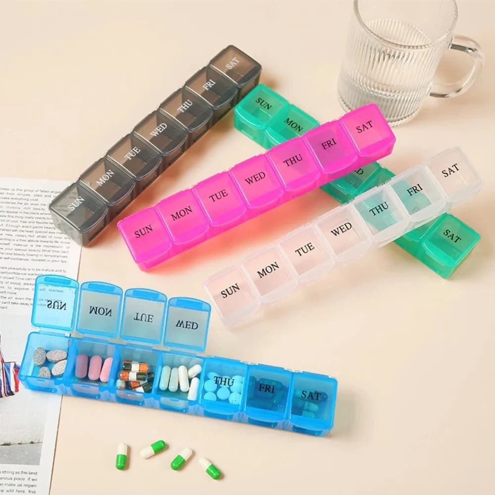 New Hot Large Portable Travel Premium 7 Days 7 Grids Pill Box Cases Container Organizer Storage for Vitamin Medicine Fish Oils