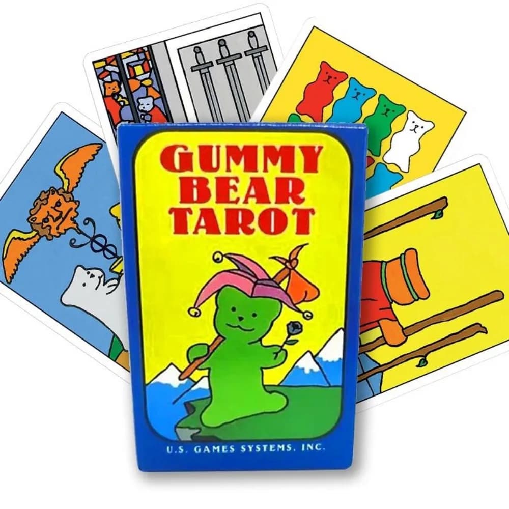 Mazzo di tarocchi Gummy Bear 78 pezzi Gioco da tavolo di cartoni animati per tarocchi di divinazione spirituale Oracle domestico