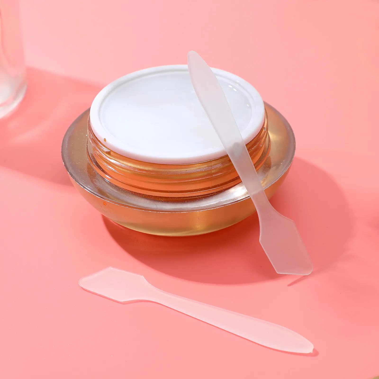 50 Pezzi Spatole Leggere in Plastica per Applicazione Maschere, Strumenti Fai-da-te per il Trucco, Applicatori Trasparenti per Creme Viso, Paletta per Make-up