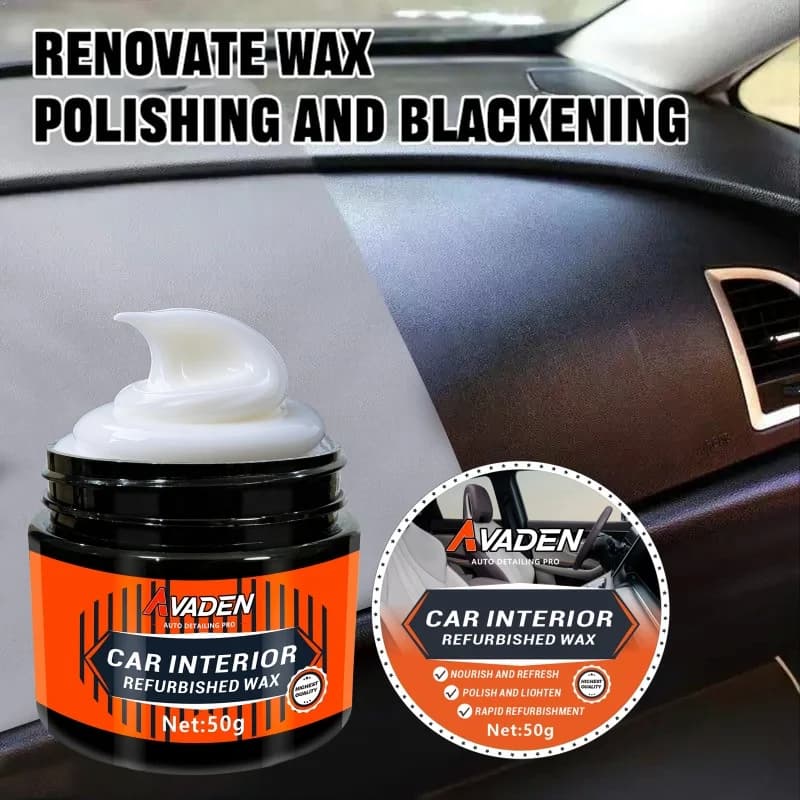 Cera per riparazione interni auto, agente riparatore nero per interni e lucidalabbra, lucidalabbra e gel per la manutenzione dei sedili per ripristinare la lucentezza interna