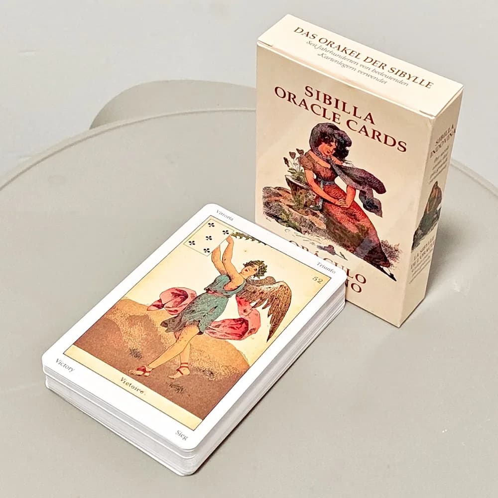 Carte Oracolo Sibilla Indovina, Mazzo di Divinazione Vintage da 52 Carte - 10,5*6cm Stile Vittoriano Multilingue