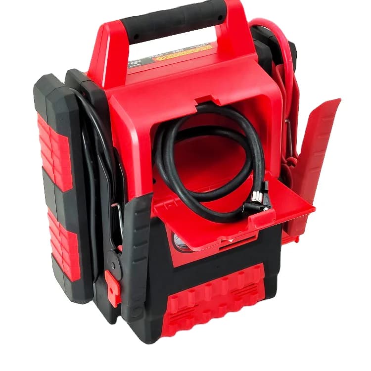 Avviatore di emergenza per auto portatile con compressore d'aria da 100 PSI Kit di strumenti di emergenza con amplificatore di picco da 1400 Batteria al piombo-acido al 100%