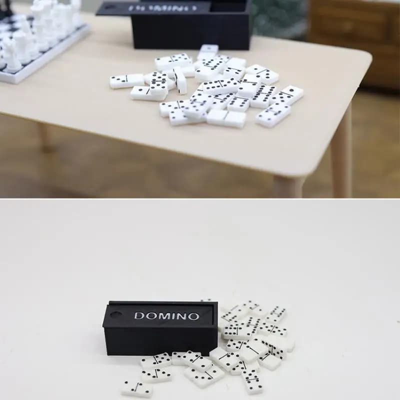 1 Set 1:12 Casa delle bambole in miniatura Domino Modello Dot Domino Gioco da tavolo Costruzione di apprendimento Giocattolo educativo