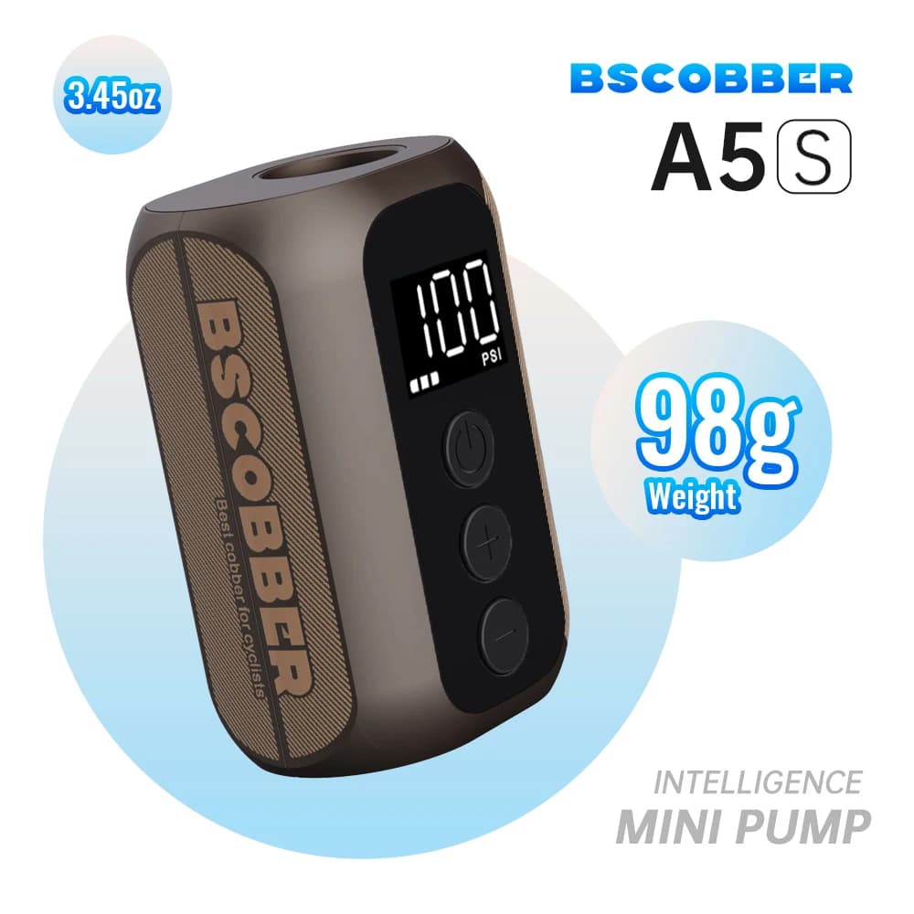 BSCOBBER Accessori Bici Ciclismo Gonfiatore Elettrico per Pneumatici Mini Velo Pompa di Aria Portatile Sostituire Gonfiatore Co2 Bicicletta MTB A5S