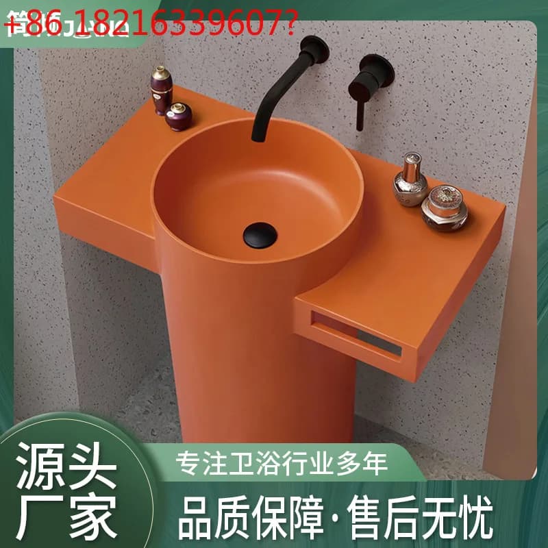 Lavabo integrato in stile nordico tipo colonna circolare lavabo da bagno
