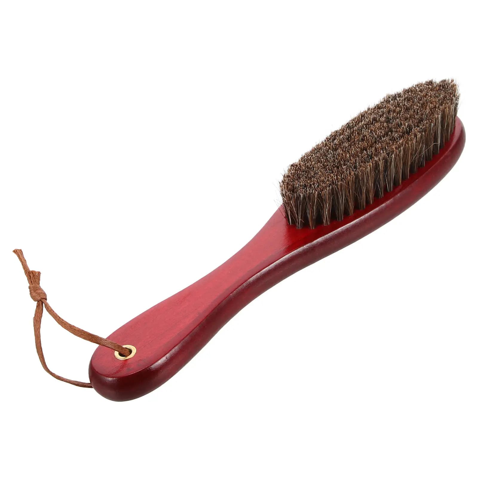 Spazzola per la pulizia delle scarpe con manico lungo in legno di faggio e setole morbide in crine di cavallo, per rimuovere polvere e macchie, ideale per la pulizia di vestiti e bucato.