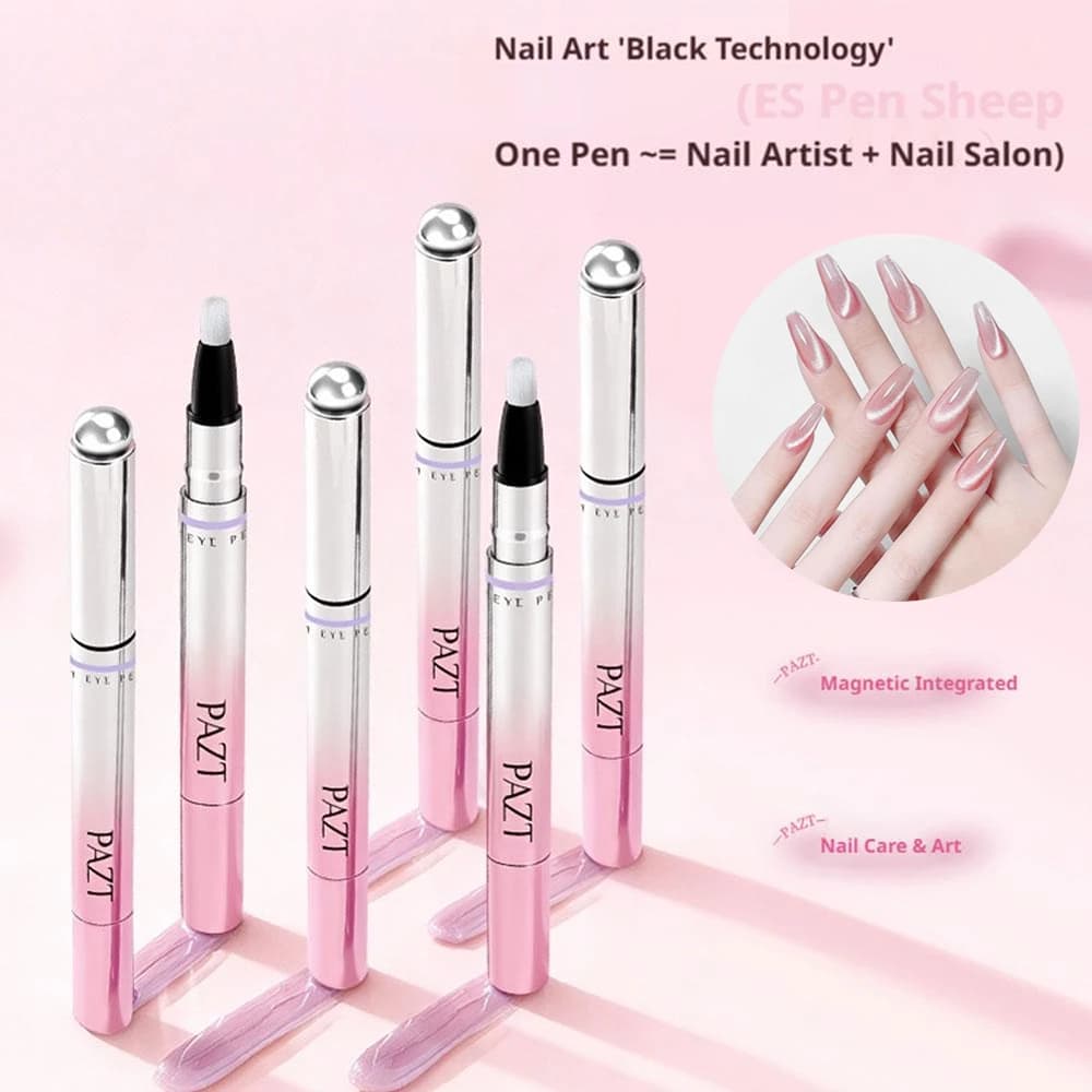 Professional Nail Art Pen Effect Cat Eye with Magnetic Microspheres, Design Effect Eye Cat Color Nude, Instrument for Beginners for Daily DIY
