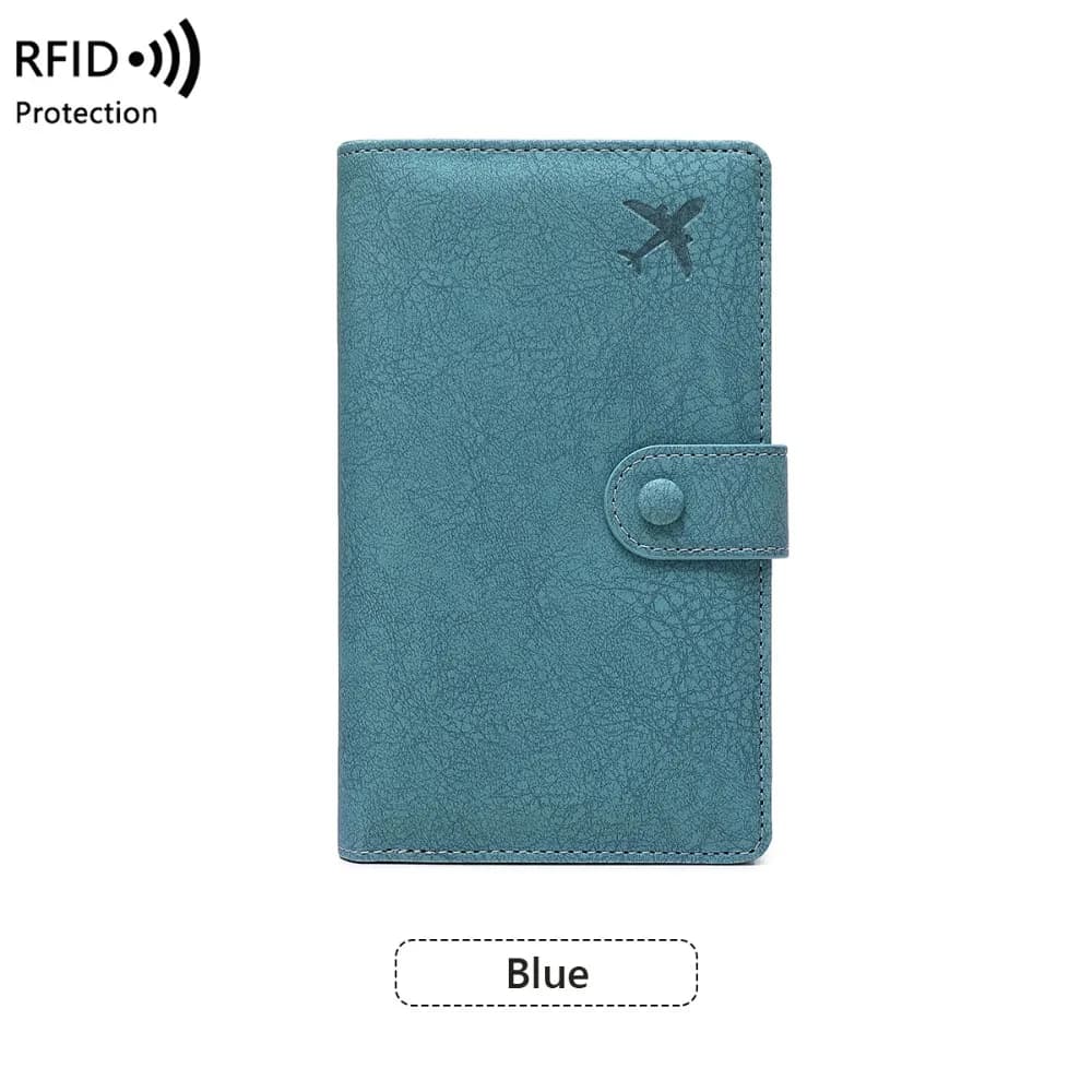Porta carte Porta passaporto in PU Porta biglietti Porta passaporto Clip RFID Portafoglio da viaggio multifunzionale antifurto Accessori da viaggio