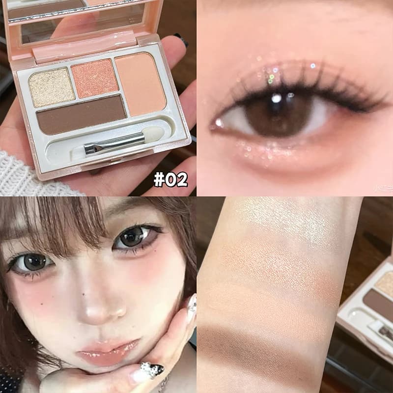 Palette Ombretti Perlescenti ART VALUE 4 Colori Lunga Durata Glitter Opaco Shimmer Trucco Contouring Illuminante