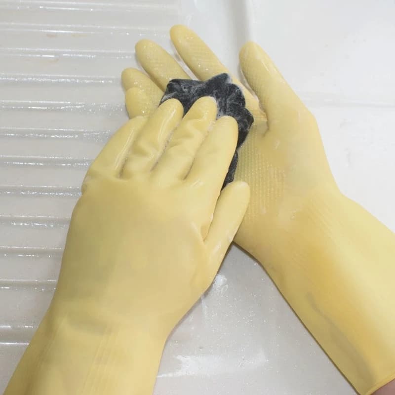 Guanti in Gomma per Lavaggio Piatti, Resistenti e Riutilizzabili, Guanti da Cucina Impermeabili, Guanti da Lavoro per Lavaggio Auto e Pulizia, Protezione per le Mani