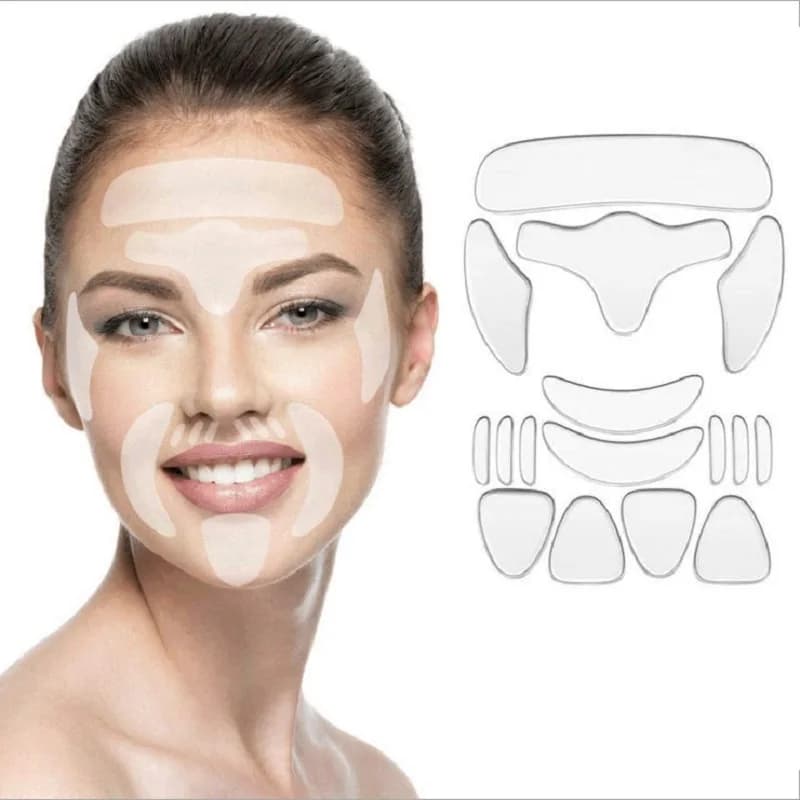 Reusable silicone anti-wrinkle patches for face front eye neck during night removal of wrinkles sticker pad face lifting tapes