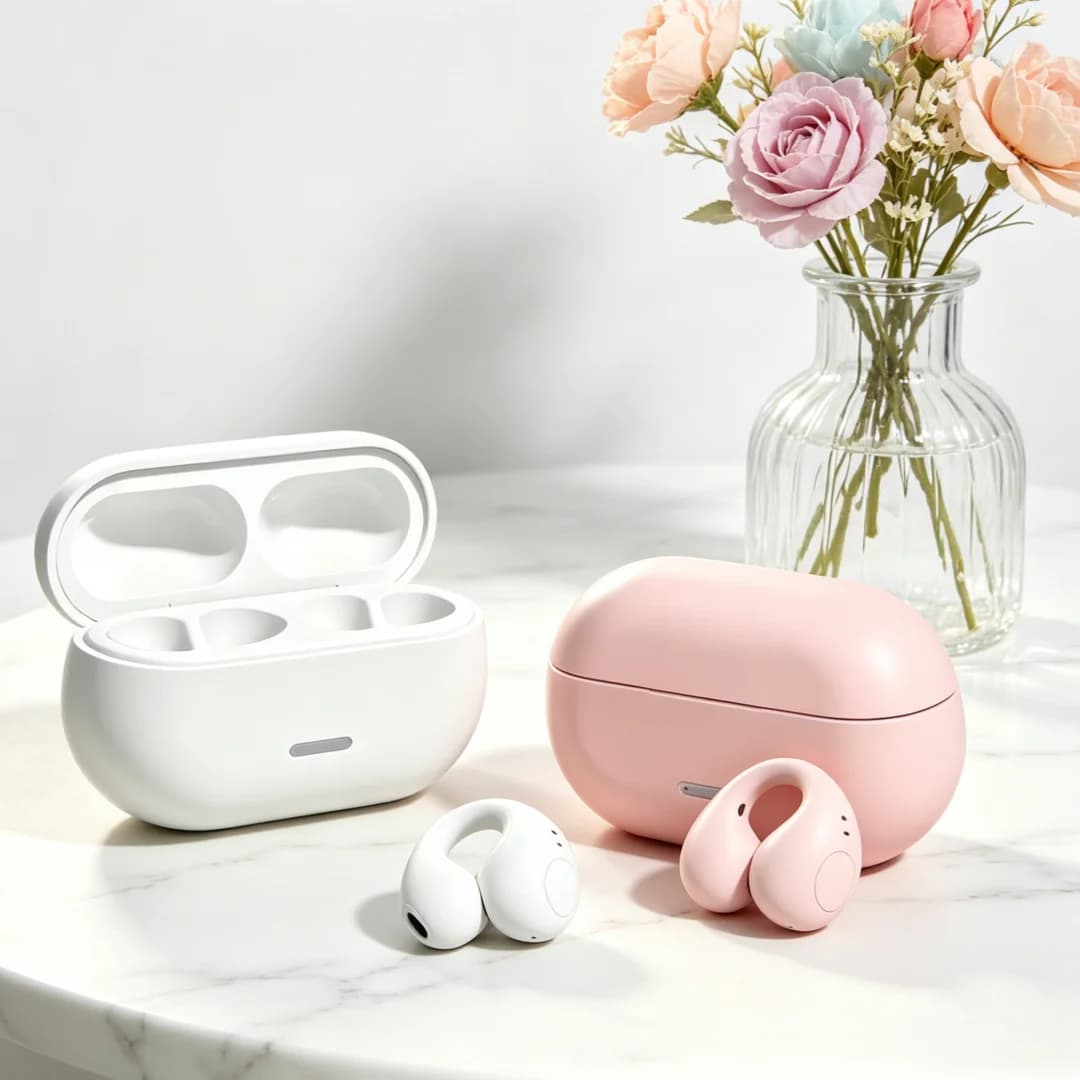 Fone Bluetooth Headset 5.3 Wireless Air Conduction Headphones Clip Ear Music Noise Canceling HD Call Sports Gaming Earphone