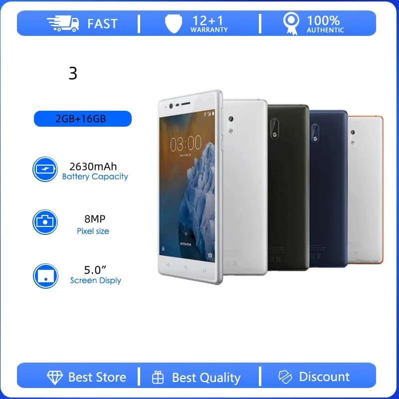 Unlocked Refurbished Original 3 4G 2630mAh 8MP 5.0 inches Mobile Phone Russian Arabic Hebrew language
