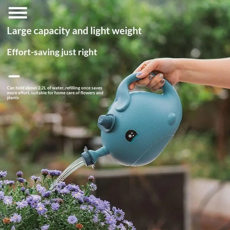 Plant Flower Watering Can for Kids Cartoon Whale Shape 1L Pot for Outdoor Garden Educational Use