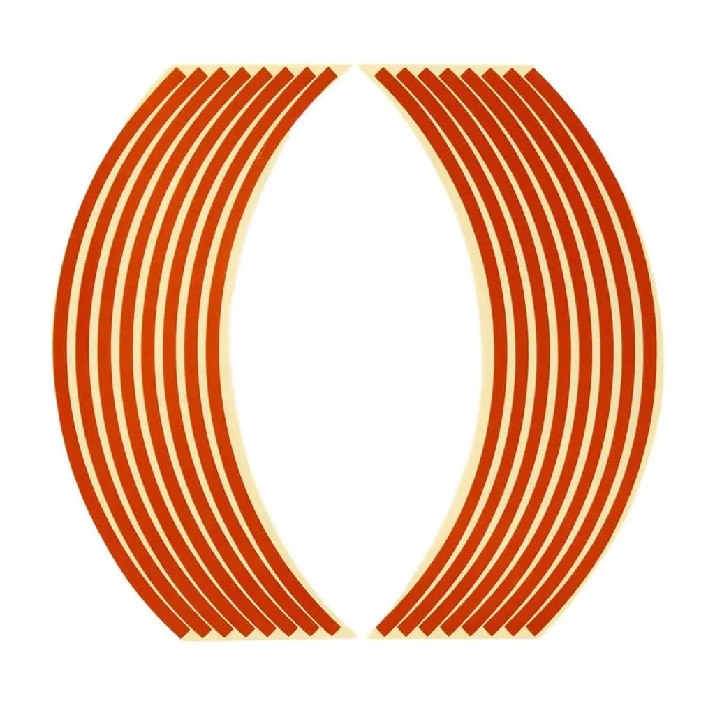 17 Inch Orange Motorcycle Bike Reflective Wheel Rim Sticker - Flame Decal Tape