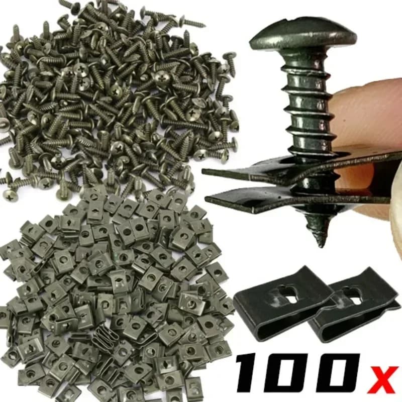 Car Mounting Clips Metal Type U Screw Clip Tools for Motor Motorcycle Motor Sub-Shock Protectort Screw Guards Car Accessories